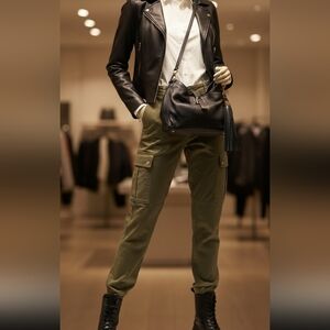 G.I.L.I black solid leather hobo bag